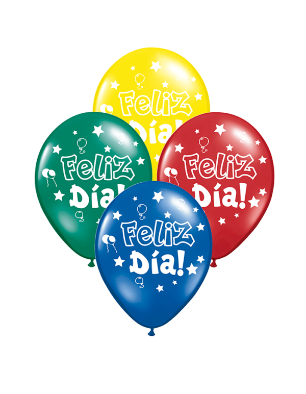 Globos latex "Feliz Dia" (pack x 5)