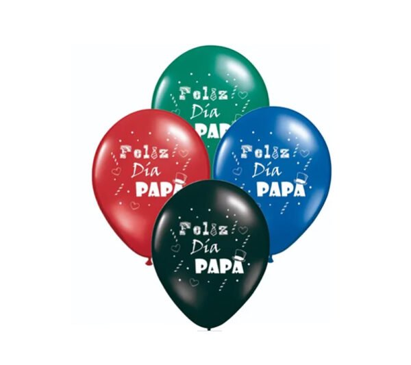 Globos latex feliz dia papa (pack x 5)