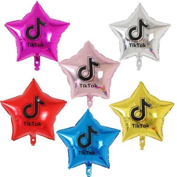 Globos estrella Tik Tok (pack x 5)